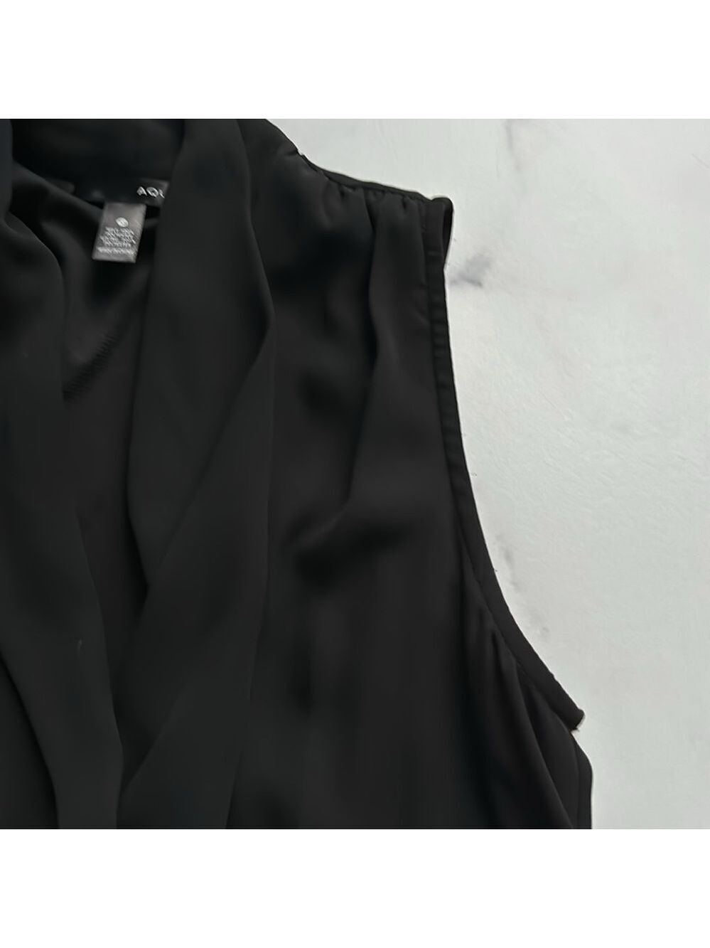 Aqua Bloomingdale's Faux Wrap Mini Dress Black Size XS - Picture 11 of 13